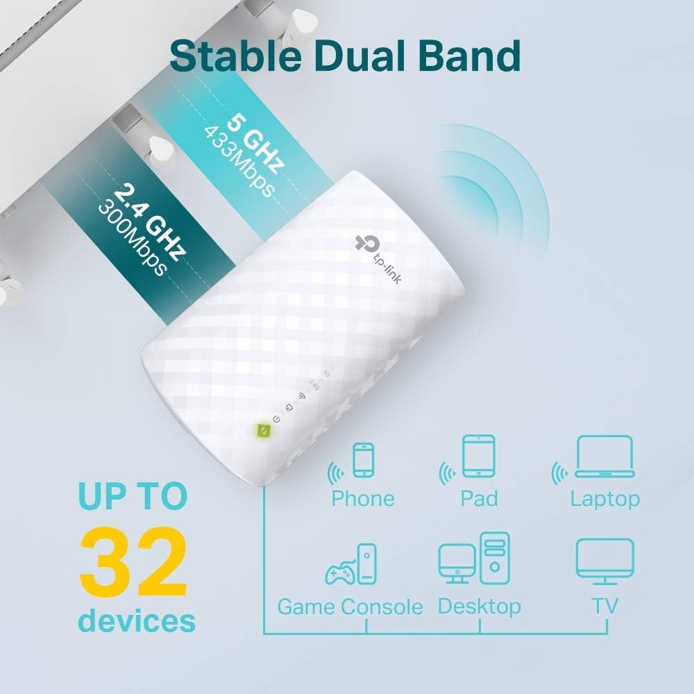 TP-Link Extensor de alcance WiFi AC750 Control de
