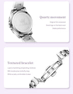 OLEVS Reloj para Mujer Plateado de Acero Inoxidable Elegante Analógico Lúmenes Visibles