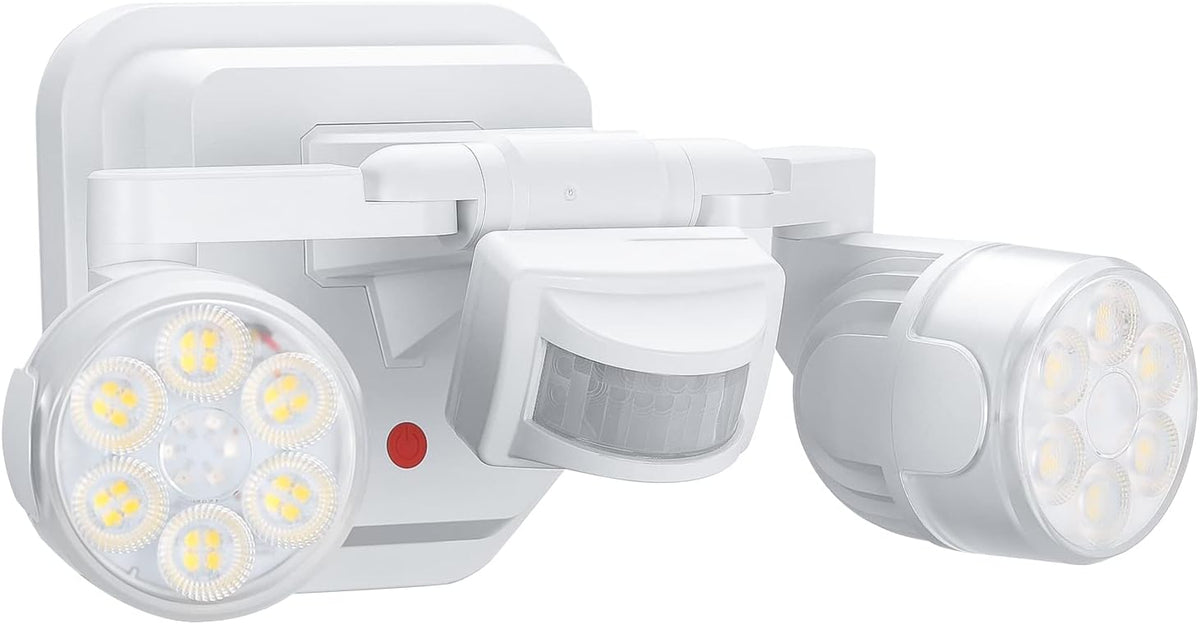 OREiN Luces para exteriores con sensor de movimiento, ajuste súper ancho de 450°, regulables, del atardecer al amanecer, luces de inundación para exteriores, 5000 K/12 W (equivalente a 150 W) luces