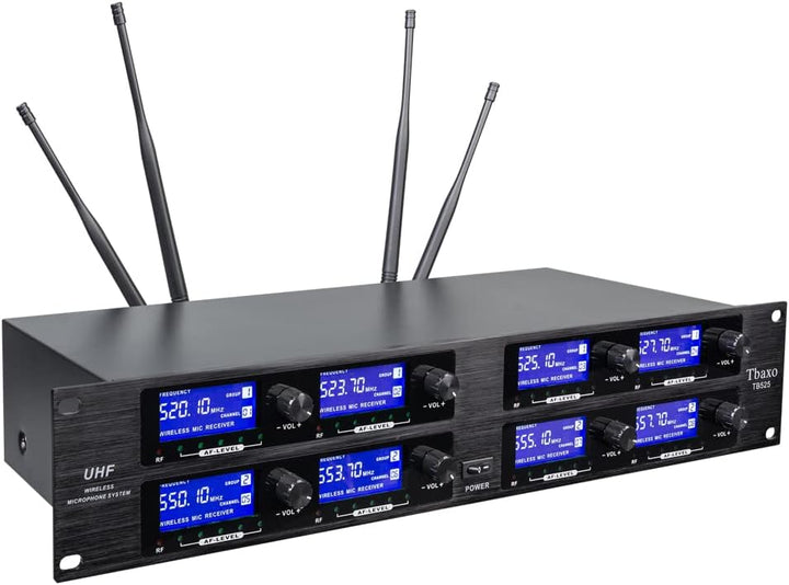 Sistema de micrófono inalámbrico UHF de 8 canales Lavalier Mic Body...