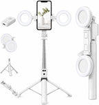 Trípode blanco del teléfono con la luz, 67 en Selfie Stick para el iPhone