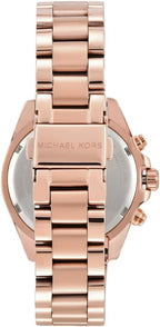 Michael Kors Bradshaw Reloj para Mujer, Reloj Cronógrafo de Acero Inoxidable para Mujer con Correa de Acero o Cuero