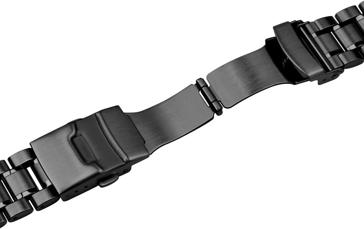 Juntan 20 mm / 22 mm Correa de reloj de acero inoxidable con extremo curvo y extremo recto para hombres y mujeres, correa de reloj de metal, pulsera de repuesto de liberación rápida con hebilla de