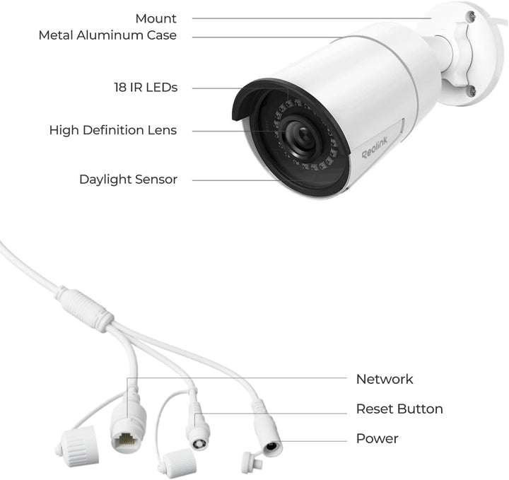 REOLINK Cámara de seguridad PoE de 5 MP, vigilancia interior al air...
