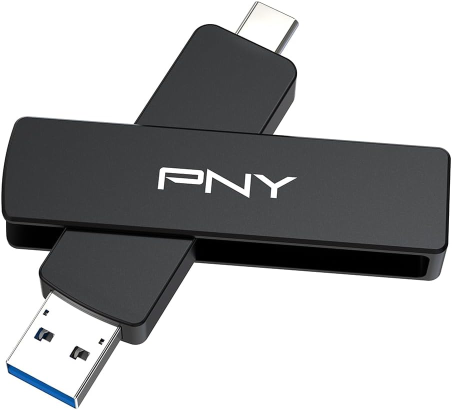 PNY Unidad flash OTG Duo Link V3 USB 3.2 Gen 2 Tipo-C y tipo A OTG...