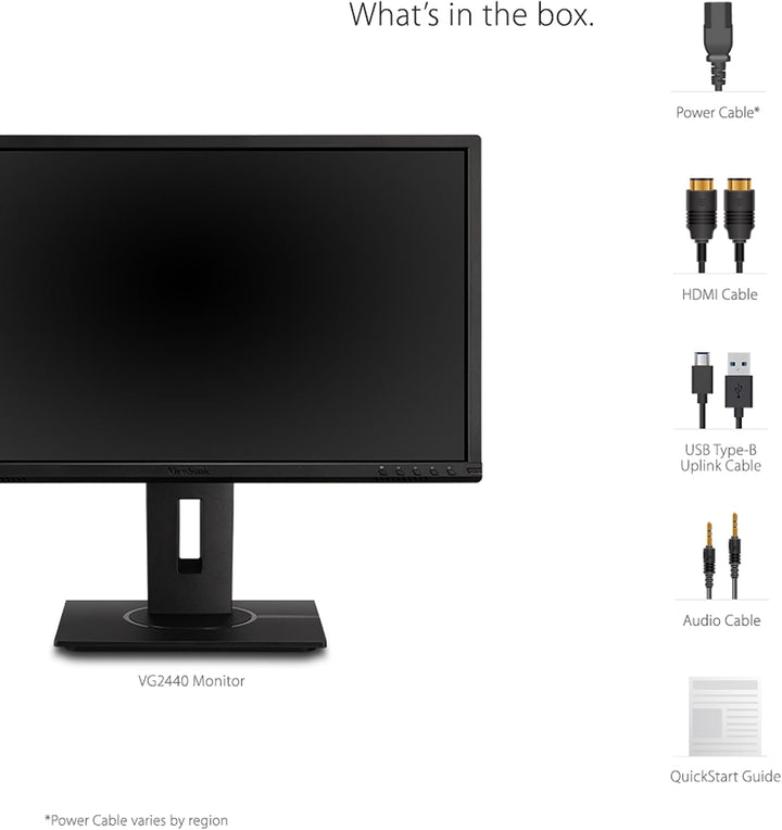ViewSonic Monitor VG2440 de 24 pulgadas 1080p, pantalla VA para una...