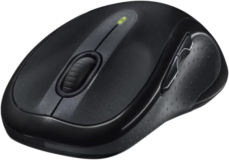 Logitech M510 Mouse inalámbrico de computadora - cómoda forma con recibidor USB, con botones atrás/adelante y movimiento de lado a lado, gris oscuro