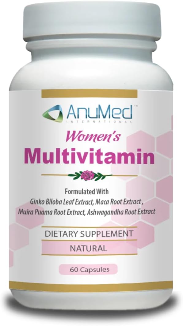 AnuMed Multivitamínico para mujer con hierro, vitamina D3, magnesio...