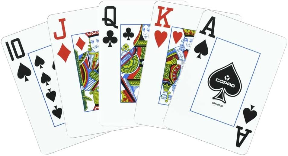 Copag 1546 Design - Juego de cartas 100% de plástico, tamaño de póquer (estándar) negro/dorado (índice jumbo, 1 juego)