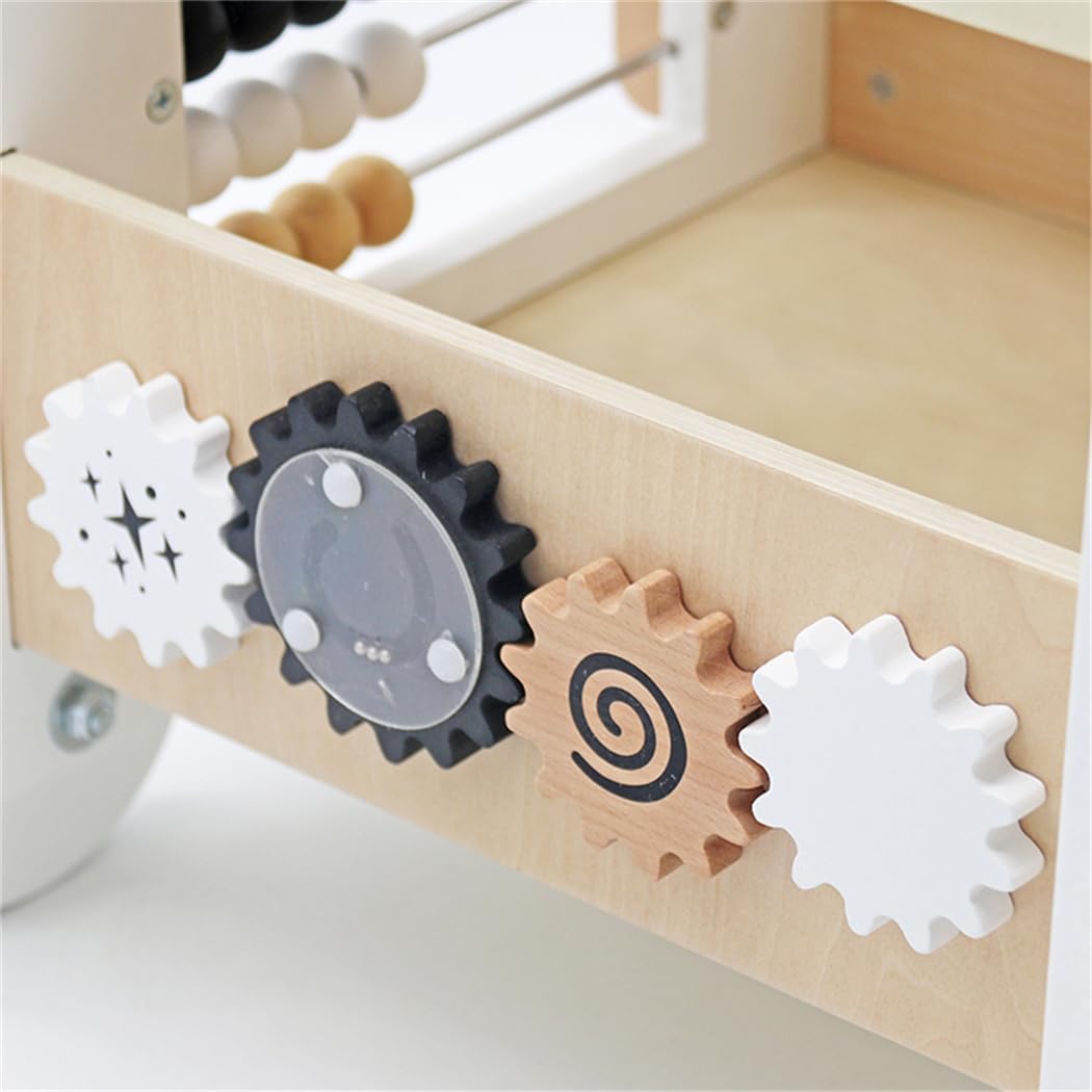 Andador de madera para bebés cubos de actividad Montessori