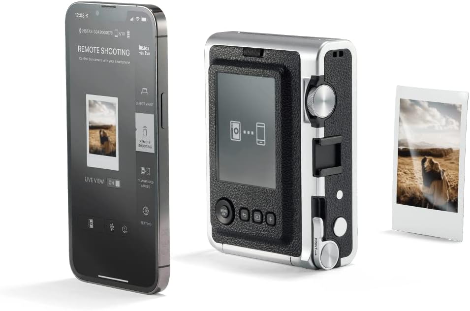 FUJIFILM INSTAX MINI EVO - Cámara instantánea híbrida + película Fu...