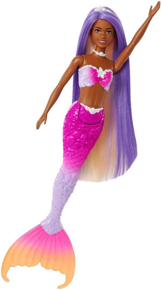 Muñeca de sirena Barbie, \u201CBrooklyn\u201D con cabello rosa, acc...