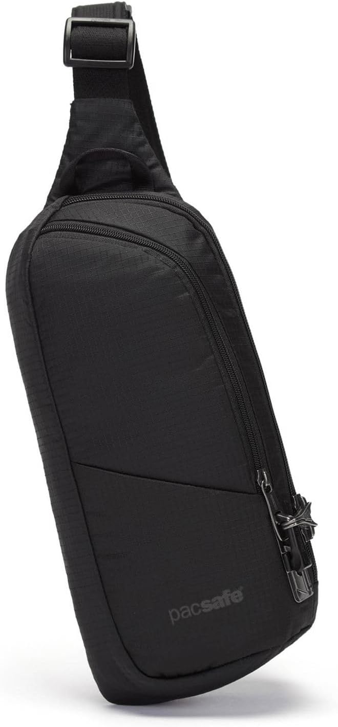 Pacsafe Vibe 150 - Paquete cruzado antirrobo de 2,2 litros, Negro azabache