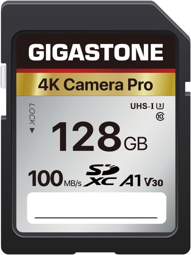 【5 años de recuperación de datos】GIGASTONE Tarjeta SD de 128 GB, 4K...