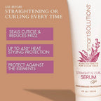 SMART SOLUTIONS Straight N' Curl Serum 12 oz, | Suaviza y endereza | Curva y riza | Sin parabenos | A base de plantas