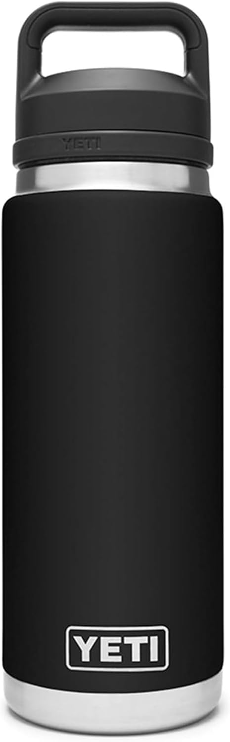 YETI Rambler - Botella de 26 oz, aislada al vacío, de acero inoxidable con tapa Chug, color negro