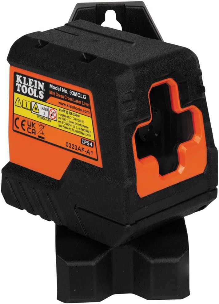 Klein Tools Nivel láser autonivelante 93MCLG, mini nivel de línea cruzada