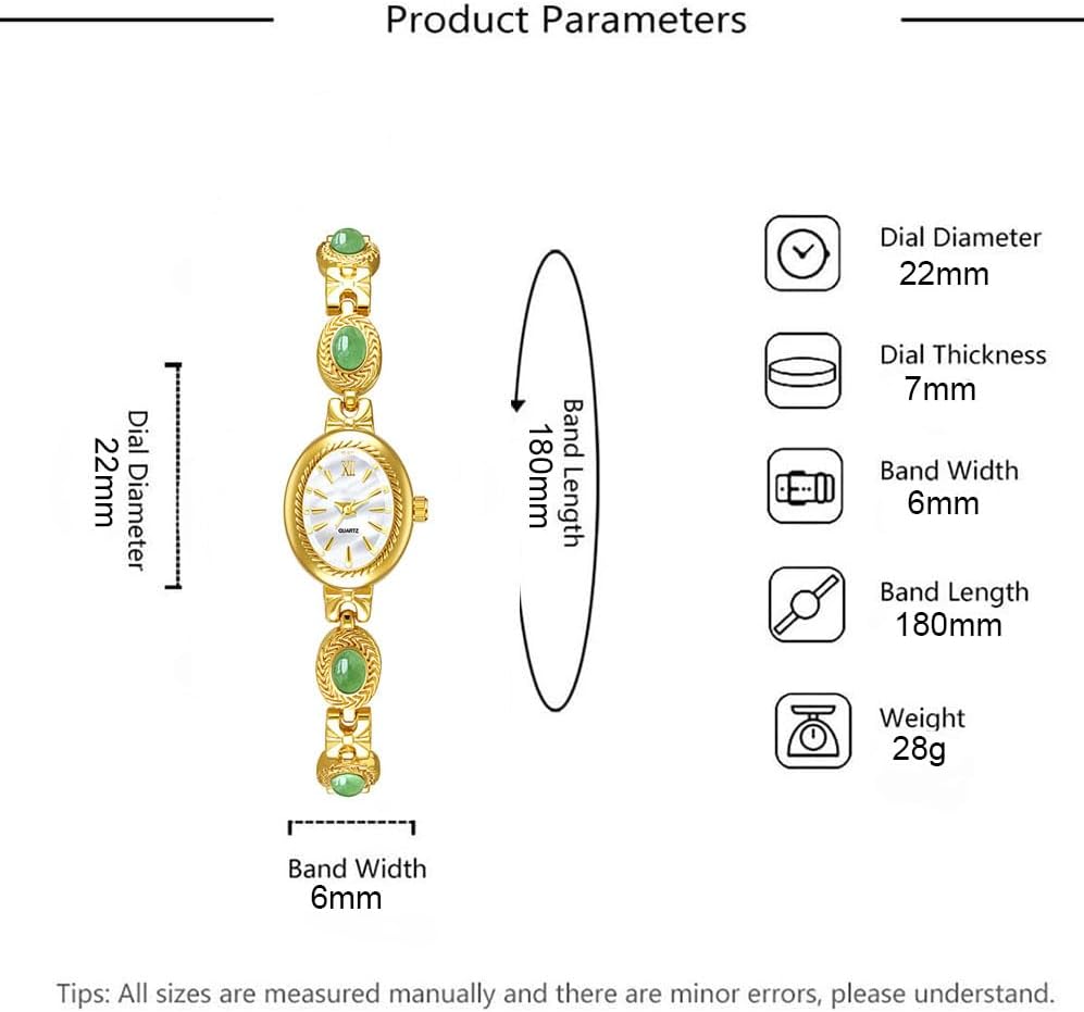 ADSBIAOYE Reloj Vintage para Mujeres Reloj de Pulsera de Oro Pequeño con Esfera Ovalada y Brazalet Elegante Reloj de Lujo para Damas Reloj de Vestir Resistente al Agua Reloj Analógico Informal