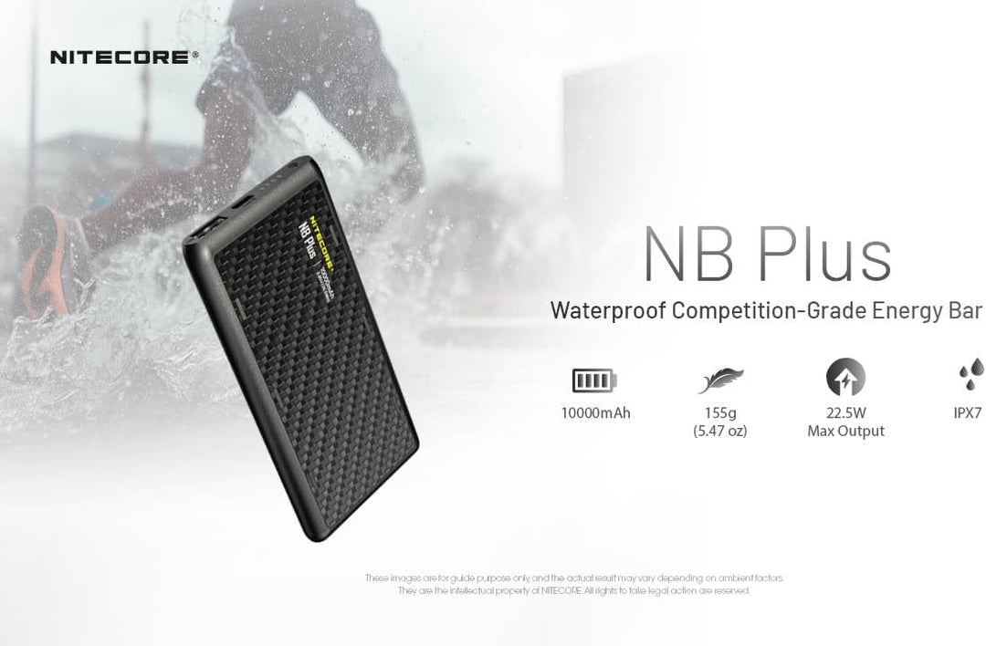 Nitecore NB Plus - Banco de energía de 10,000 mAh, ultra ligero y d...