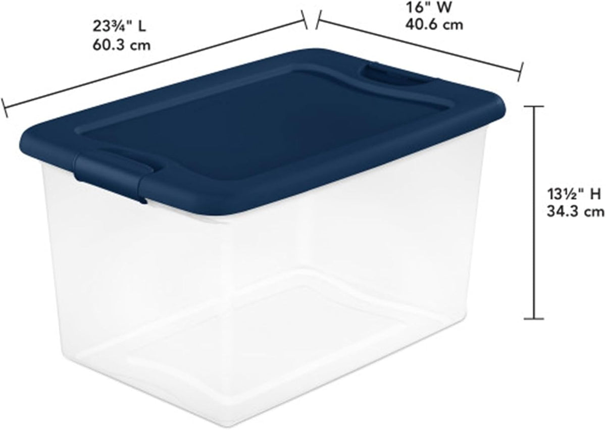 Sterilite Programa de color, gran almacenamiento de plástico transparente