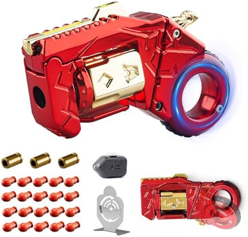 Juguetes sensoriales de metal para adultos con pistola: anillo para la ansiedad para hombres, alivio del estrés, alivio del estrés, alivio del estrés, para concentración de dedos, oficina, estudio, vi