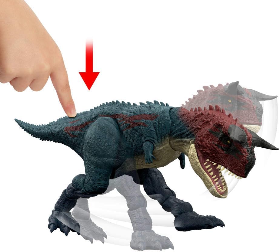 Mattel Jurassic World Charge N Chomp Carnotaurus Dinosaur Figure