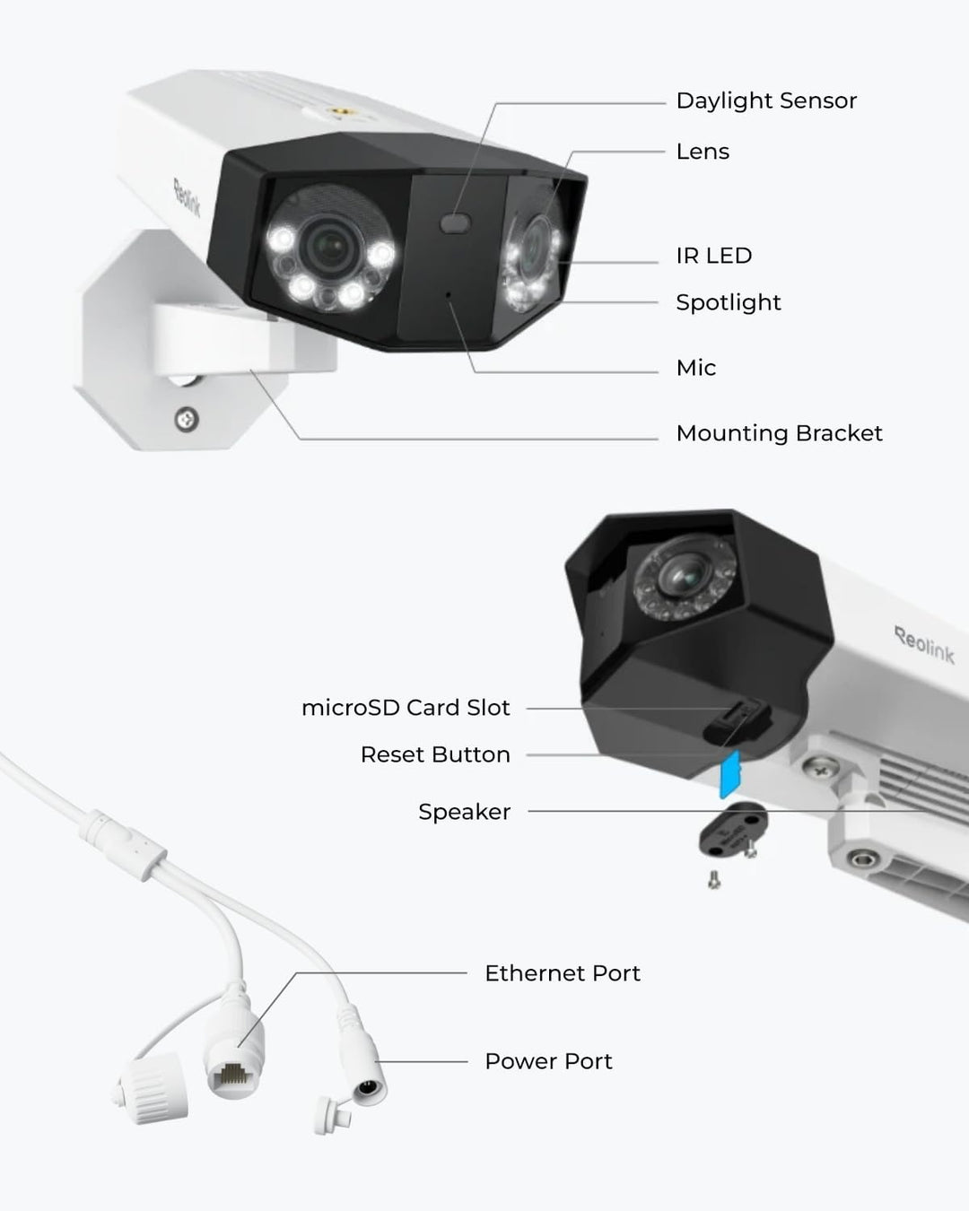Sistema de cámara de seguridad REOLINK 4K PoE, cámara IP para el ho...