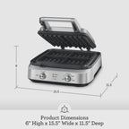 Breville BWM604BSS Smart Waffle Maker, 4 Slice, Acero Inoxidable Cepillado