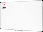 Amazon Basics Pizarra blanca magnética grande de borrado en seco con marco de aluminio, bandeja para bolígrafos, montaje en pared, 35.4 x 23.6 pulgadas, para escuela, aula, oficina y hogar