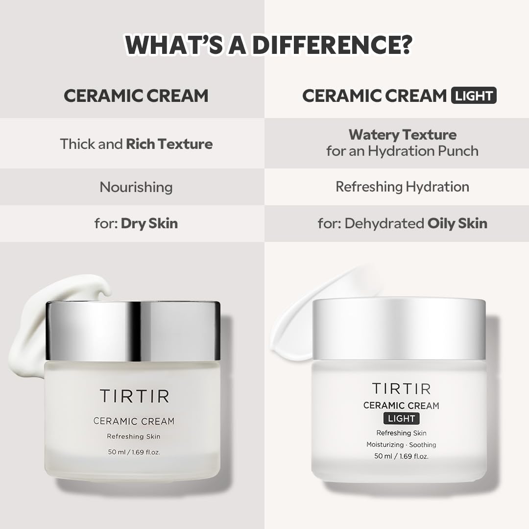 TIRTIR Crema Cerámica Ligera | Hidratante profundo para piel de vid...