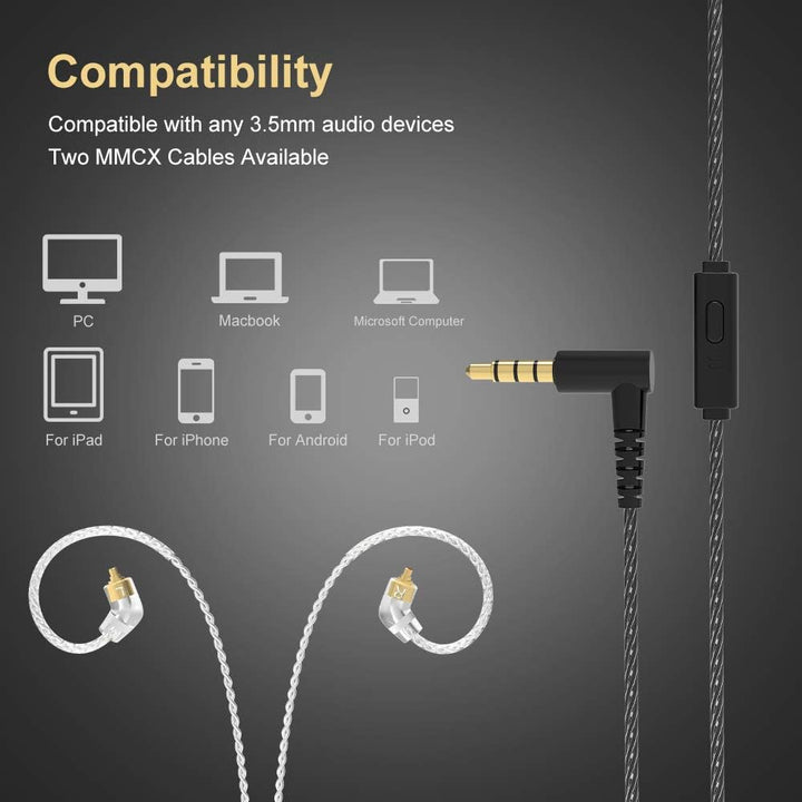 BASN Auriculares monitores in-ear de metal, IEMs con 4 controladore...