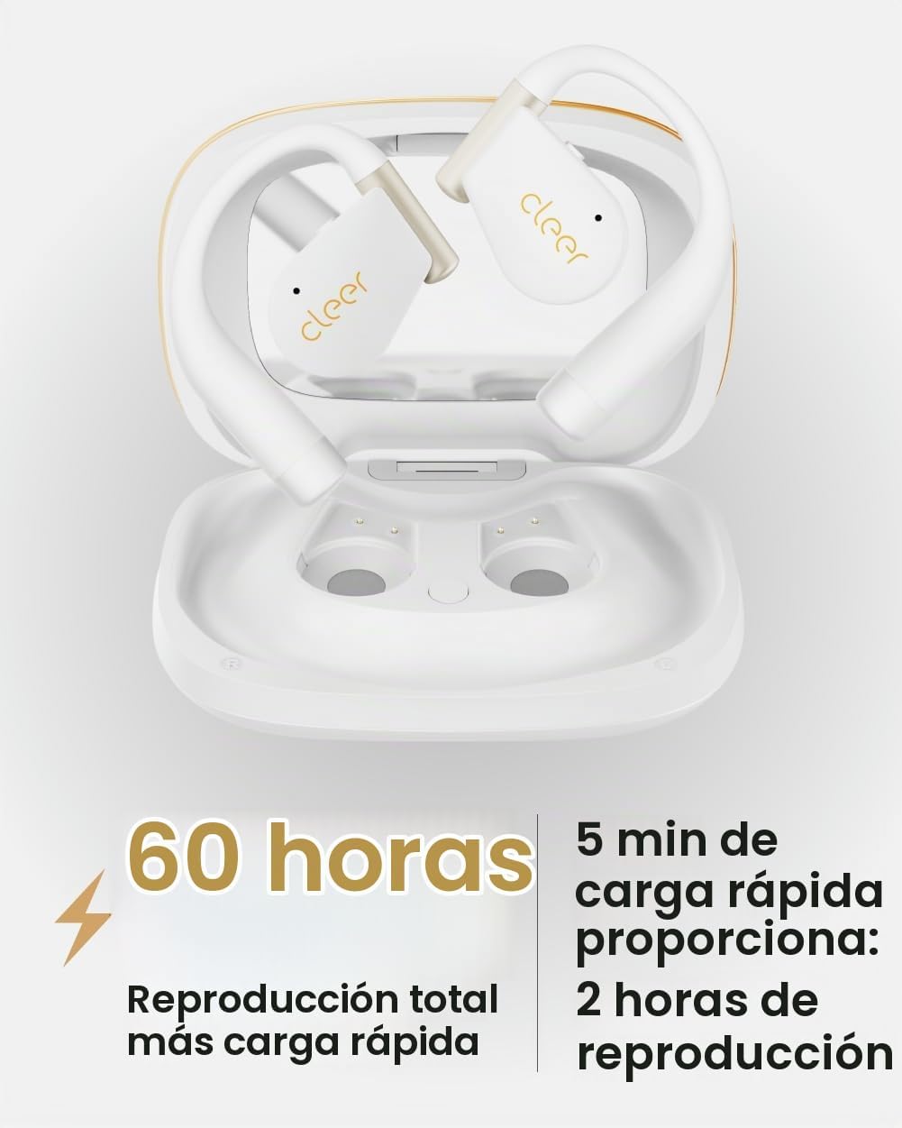 Cleer ARC 5 - Auriculares abiertos con audio Dolby y THX, color blanco