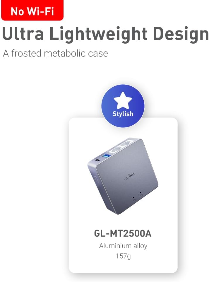 GL.iNet MT2500A (Brume 2) Mini puerta de enlace de seguridad VPN pa...