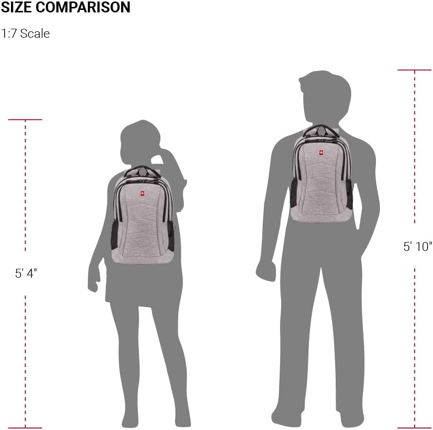 SwissGear 5668 Mochila para portátil, gris claro jaspeado, 18.25 pu...