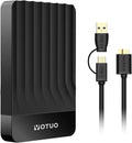 YOTUO - Disco duro externo de 500 GB, disco duro de expansión de almacenamiento portátil, USB 3.0 y USB-C para PC, Mac, computadora de escritorio, laptop, smartphone, PS4, Xbox One, Xbox 360, oficina y juegos, negro