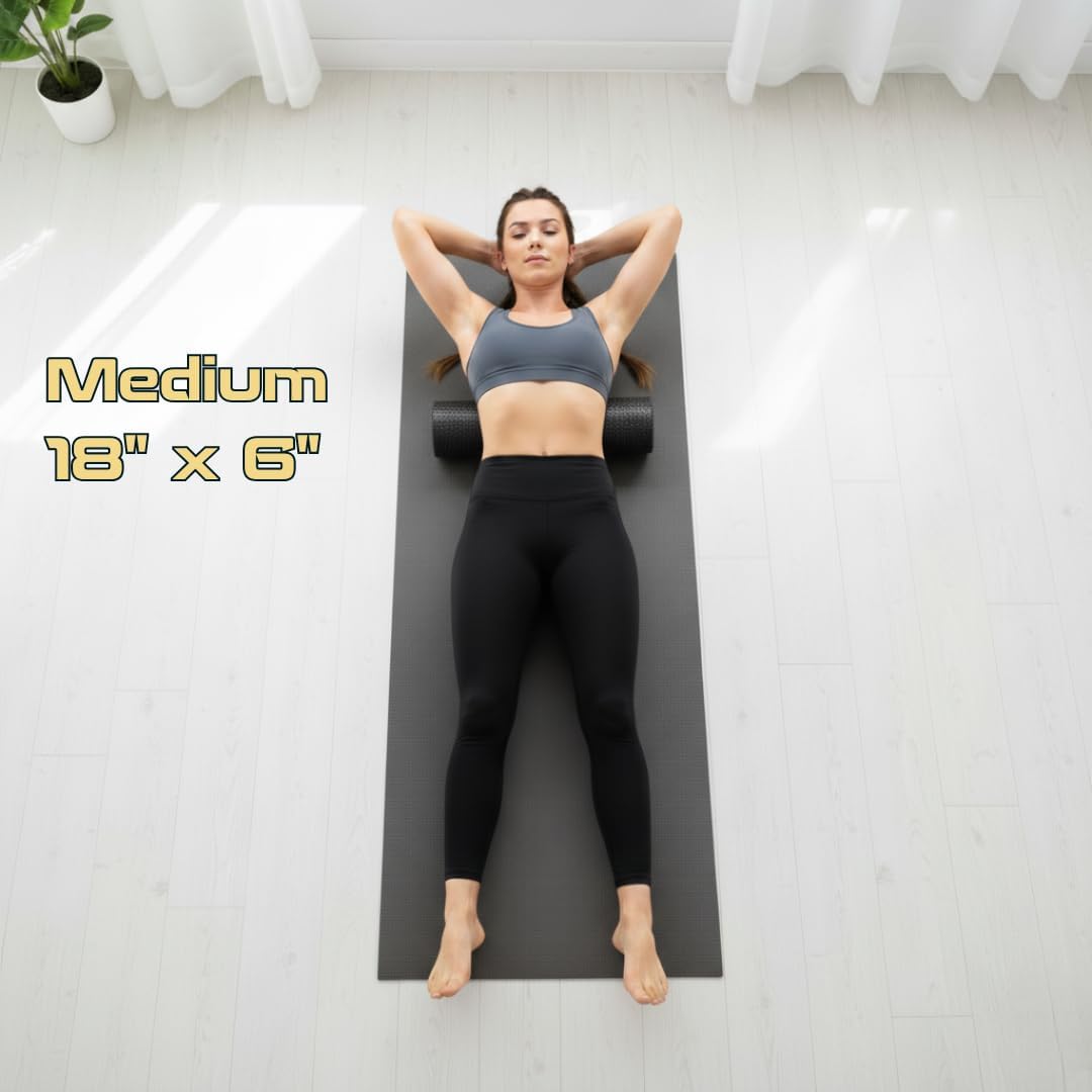 Rodillo de Espuma Fitizen – Masaje Muscular, Rehabilitación para Dolor de Espalda Rígido, Fisioterapia de Tejido Profundo, Equipo de Ejercicio Firme para Gimnasio en Casa, Alivio del Estrés, Yoga