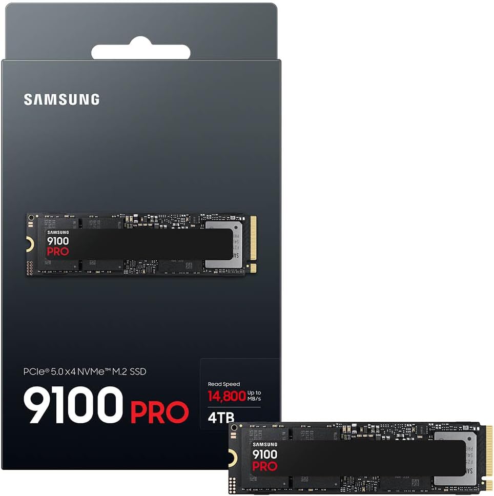 Samsung SSD 9100 PRO 4TB, PCIe 5.0x4 M.2 2280, velocidades de lectu...