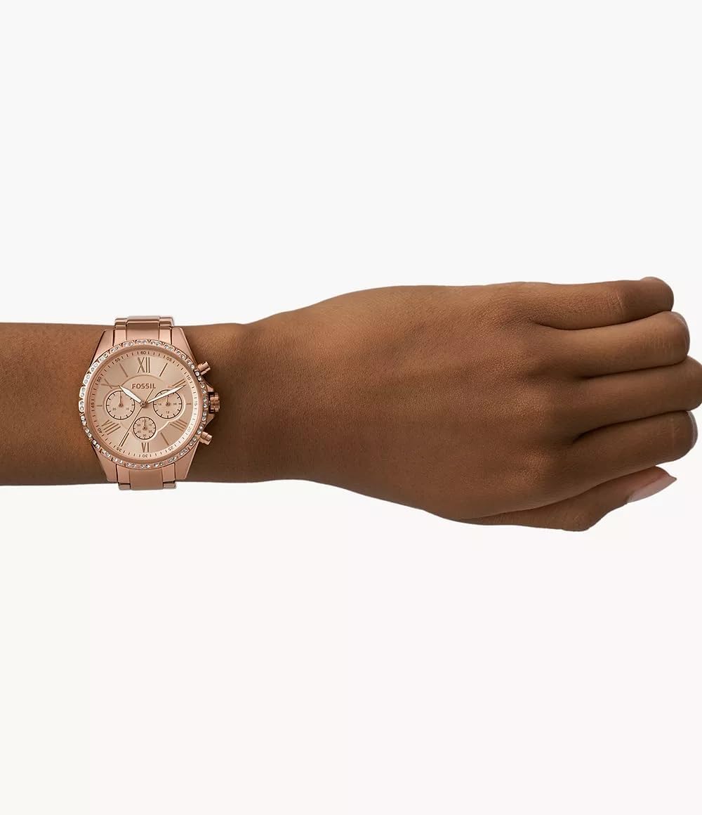 Fossil Reloj cronógrafo de cuarzo de acero inoxidable para mujer Modern Courier