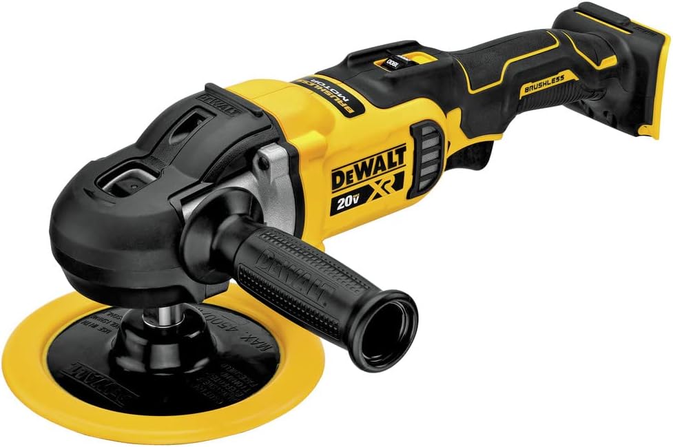 DEWALT Pulidora inalámbrica 20V MAX* XR, rotativa, velocidad variable, 7 pulgadas, 180 mm, solo herramienta (DCM849B)