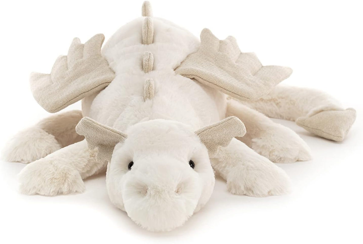 Jellycat Peluche de dragón de nieve, grande de 19.5 pulgadas, juguete de peluche mítico, regalo clásico para niños