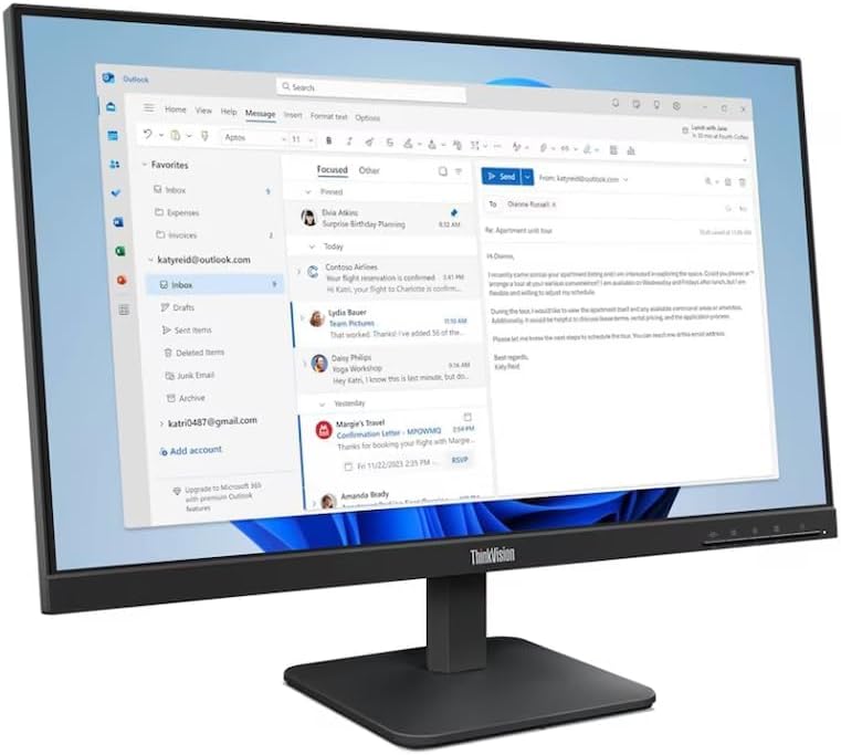 Lenovo ThinkVision Monitor FHD IPS de 24" con frecuencia de act...