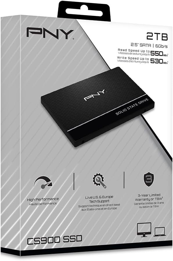PNY CS900 2TB 3D NAND 2.5" SATA III Unidad interna de estado só...