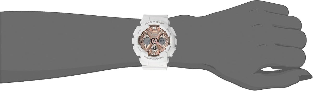 Casio GMS-S120MF-7A2CR G Shock Reloj de cuarzo blanco con pantalla analógica-digital para mujer