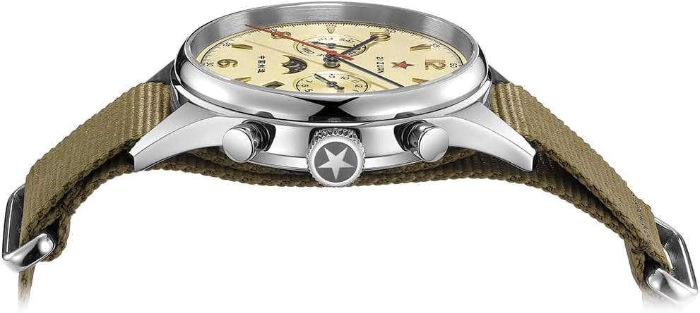 SEAKOSS Reloj de Hombre Clásico Automático Mecánico, Movimiento Seagull ST1654, Indicador de 24H, Calendario, Relojes para Hombre con Display de 24 Horas