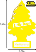 LITTLE TREES Ambientador de coche | Xtra Strength proporciona aroma de larga duración para el automóvil o el hogar | impulso extra de fragancia | Vanillaroma, 24 ambientadores
