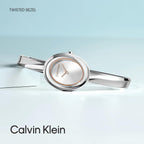 Calvin Klein Reloj de mujer con bisel retorcido - 24mm 2H de cuarzo - Brazalete ajustable de acero inoxidable - Resistente al agua hasta 30 metros – Moda premium para todas las ocasiones - Regalo para
