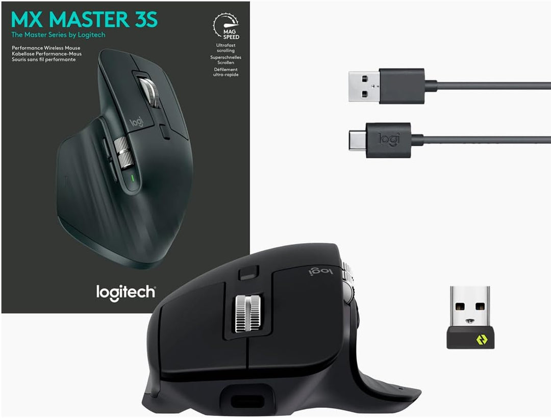 Logitech MX Master 3S - Mouse inalámbrico de rendimiento con despla...