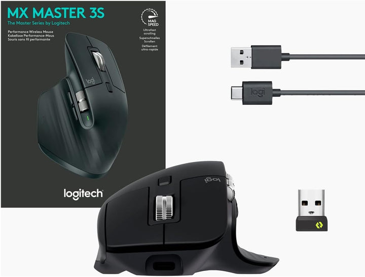 Logitech MX Master 3S - Mouse inalámbrico de rendimiento con despla...