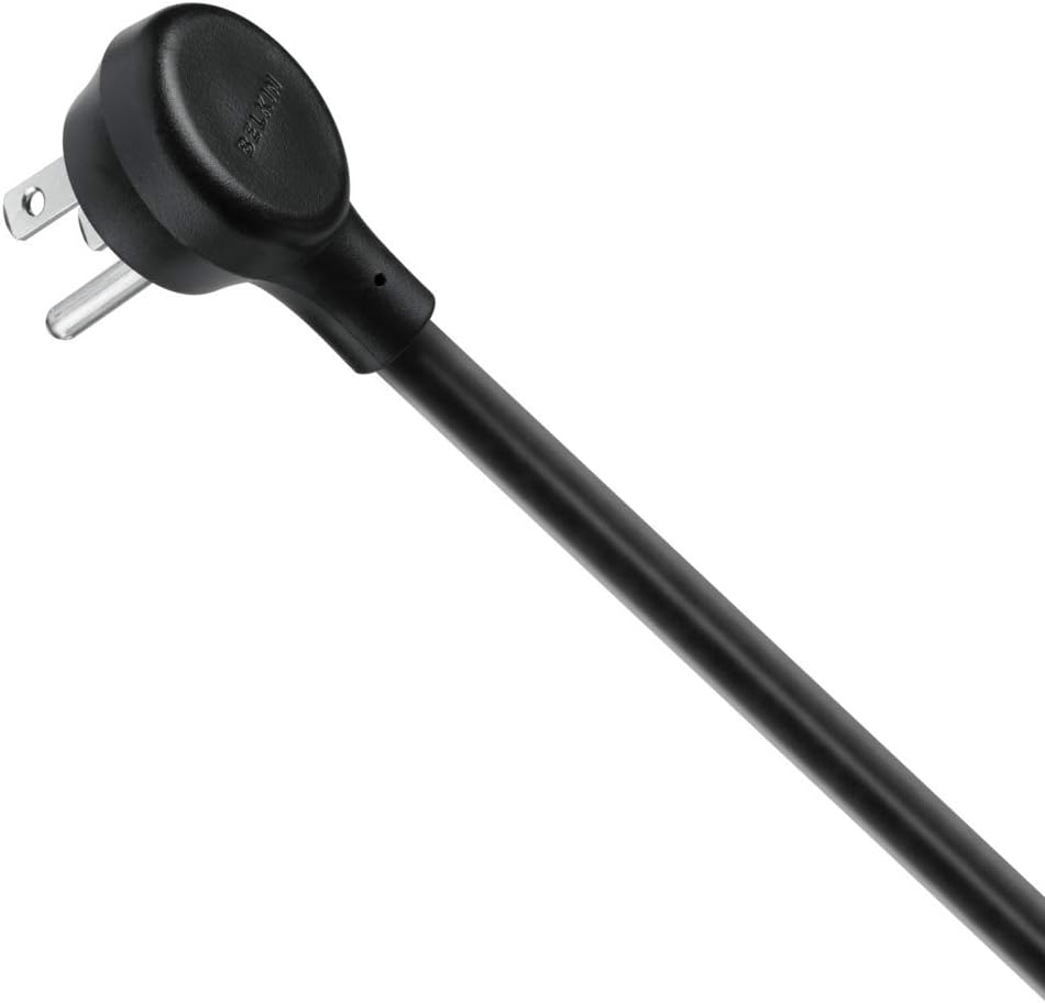 Belkin - Regleta de protección contra sobretensiones, 8 tomas de corriente alterna múltiple con cable de extensión de 12 pies, extensor de salida con certificación UL con plano para el hogar, oficina