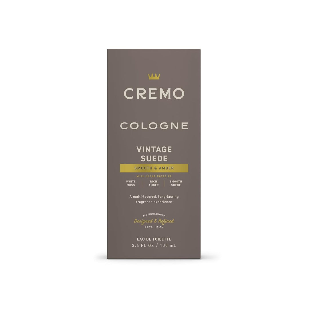Cremo Colonia para hombres \u2013 Spray de colonia de gamuza vintag...